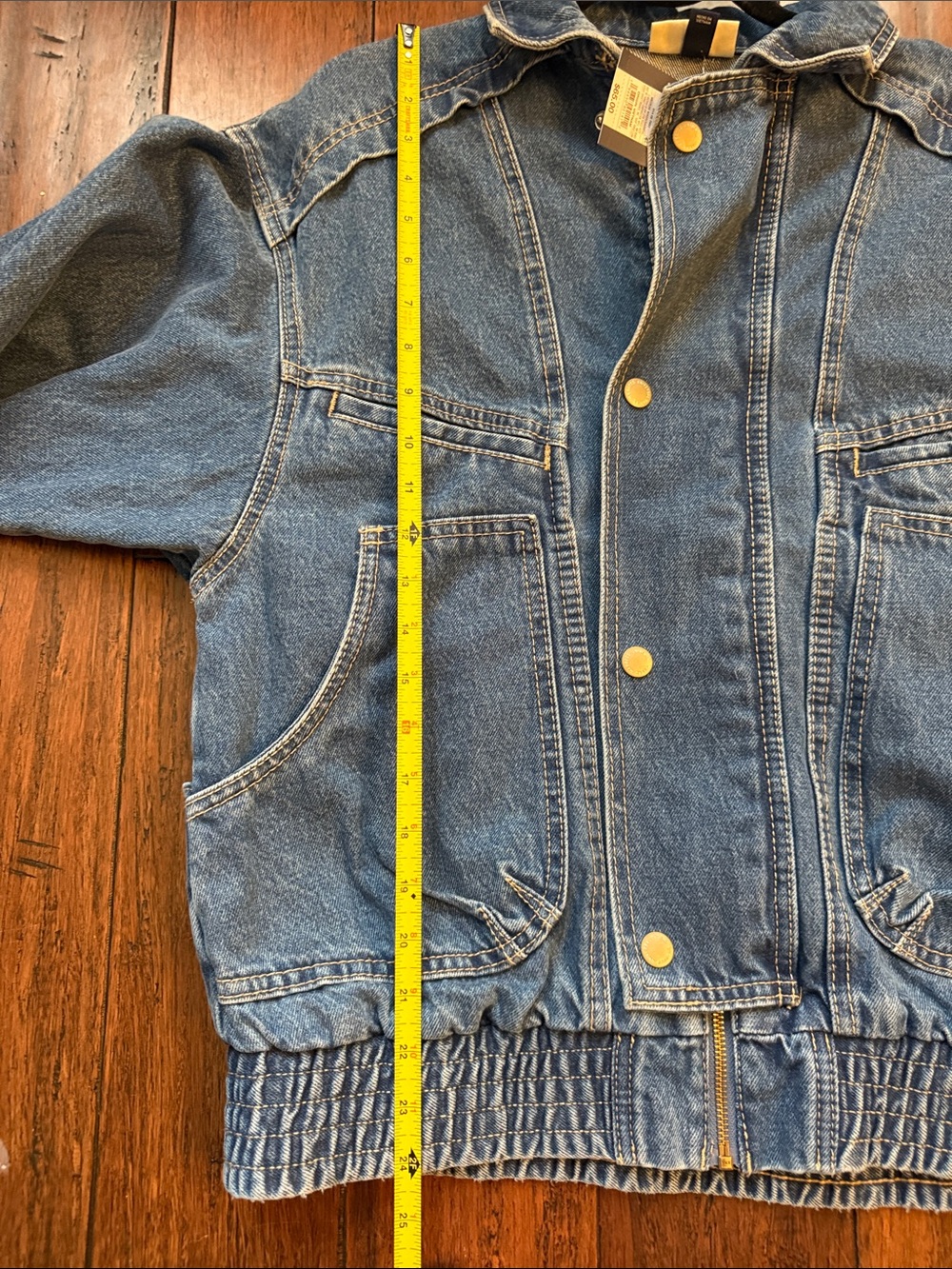 Women's Relaxed Denim Bomber Jacket -Universal Thread Jean Jacket - Picture 6 of 7